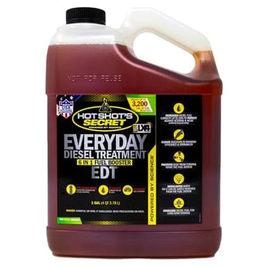 Hot Shot’s Secret Everyday Diesel Treatment EDT 1 Gallon – Treats 3200 Gallons – 6-in-1 Diesel Fuel Additive, Injector and Fuel System Cleaner, Boosts Cetane