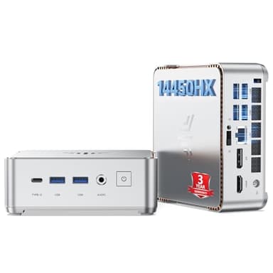 KAMRUI Hyper H2 Mini Gaming PC, Intel Core 14450HX Mini Computers (10C/16T, 4.8GHz), 32GB RAM 1TB PCle4.0 SSD Micro Desktop PC, Triple 4K Display, USB Type-C, WiFi6, BT5.2, Business Office Home