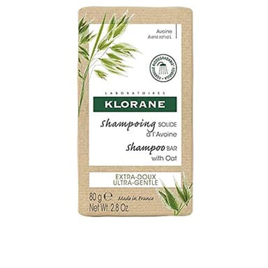 Klorane Ultra-Gentle Shampoo Bar with Oat Milk, Paraben, Preservative and Sulfate Free, Hypoallergenic, Eco-friendly, Biodegradable, Vegan, Dermatologist and Pediatric Tested