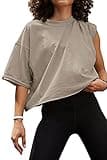 Workout Tops for Women Grey L