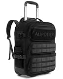 Rolling Tactical Laptop Backpack, Underseat Travel Backpack with Wheels, 17 Inch Wheeled Military Computer Backpack for Men and Women, Roller Overnight Molle Outdoor Hiking College Carry on Luggage