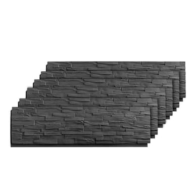 ROOMTEC 6-Packs Faux Stone Wall Covering Panels for Interior and Exterior Decor, PU Stone Veneer Exterior, Exterior Siding Panels for DIY Home Improvement Projects, 45.67" x 12.99"