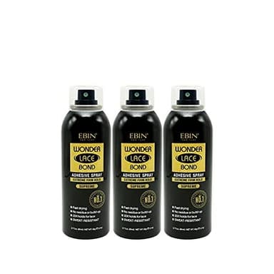 EBIN NEW YORK Wonder Lace Bond Adhesive Spray Supreme 3pack - Extreme Firm Hold 2.7oz/ 80ml | Active Use, Fast Drying, No Residue, No Build-up, Powerful Hold, All-Day Hold, Daily Wig Application
