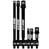 AMM 6-Piece Impact Grade Socket Adapter Set, 3-Inch & 6-Inch Power Drill Socket Driver Adaptor, 1/4", 3/8", 1/2" Hex Shank Adapt Your Power Drill To High Torque Impact Wrench