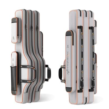 yuzhiyuan Fishing Rod Case & Bag Triple-Layer - 1680D Oxford, Wire-Reinforced Anti-Deforming, Foldable Portable, Quick-Access Compartments, Fishing Gift for Men Anglers