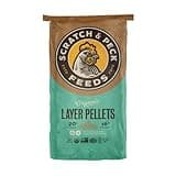 Scratch and Peck Whole Grain Layer Pellets Chicken and Duck Feed - 25 lbs Bag - Corn-Free and Soy-Free - 16% Protein, Certified Organic and Non-GMO Project Verified Chicken Food