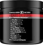 Formulation Factory Heart of Steel: 10-in-1 Metabolic Maximizer Nitric Oxide Supplement, Blood Pressure Support, L Arginine, L Citrulline Natural Pre-Workout: Energy Management 120 Count