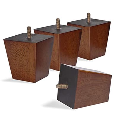 WEKIS Solid Wooden Furniture Legs 3 Inch, Natural Wood Mid Century Legs for Furniture Replacements for Couch Legs, Sofa Legs, Bench Legs, Ottoman Legs, Bed Legs, Cabinet Legs, Set of 4