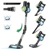 PRETTYCARELIFE Cordless Vacuum Cleaner, Lightweight Stick Vacuum Cleaner, 6 in 1, Self-Standing with Powerful Suction, 180° Bendable Wand Rechargeable Cordless Vacuum for Hardwood Floor (Green)
