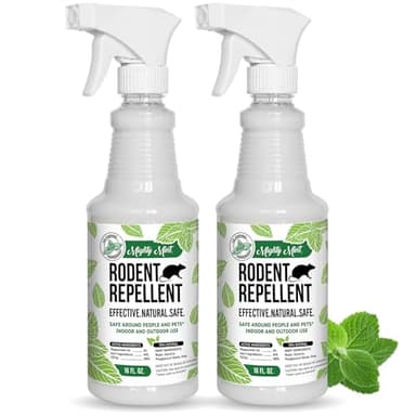 Mighty Mint Peppermint Oil Rodent Repellent Spray – Natural Indoor & Outdoor Control for Mice and Rats – Plant-Based, Extra-Strong Formula - 16 oz (Pack of 2)