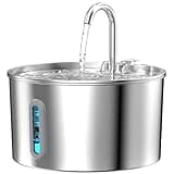 Cat Water Fountain Stainless Steel: Cat Fountain for Drinking - Automatic Pet Water Fountain for Cats Inside - 74oz/2.2L Dog Water Dispenser Cat Drinking Supplies Metal Kitty Spout Animal Waterer Bowl
