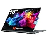 jumper 16 inch Convertible Laptop, 2 in 1 Laptop Computer with FHD 360 Degree Touchscreen, 16GB RAM 640GB Storage, Celeron N5095, Backlit Keyboard, Fingerprint Reader, 1 Year Office 365, 53.2WH