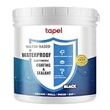 Tapel Liquid Rubber Waterproof Sealant - 3X Stronger - Black 35oz - Professional Grade Roof & Concrete Coating, Indoor/Outdoor Leak Repair, Crack Filler, Weather-Resistant Protection