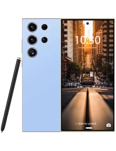 Echoamo C24 Ultra Unlocked Phone 5G Dual SIM, 8GB+256GB Large Storage Unlockedphone, Android 14.0 Cell Phone, 6800 mAh Battery Smart Phone, 6.8-inch HD Screen/Fingerprint Lock/GPS (Blue)