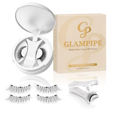 Magnetic Eyelashes Without Eyeliner, No Glue Magnetic Lashes with Applicator, Reusable Natural Look Lashes, Lightweight & Comfortable, Easy to Apply and Remove
