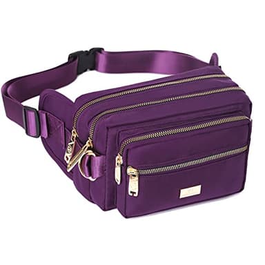 Banbituy Extra Large Fashion Fanny Pack for Men Women, Waist Bag for Waterproof Hiking Running Biking Gym Outdoor Sports Travel Belt Bag (Purple)