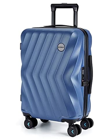 BAGSMART Carry On Luggage 22x14x9 Airline Approved,PC Hardside Suitcase,20 Inch Luggage with Spinner Wheels, Lightweight Travel Suitcases for Men Women,Navy Blue