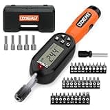 coobeast 38pcs Torque Screwdriver 1.01-106.2 in-lbs/0.11-12 Nm, 1/4 inch Drive Electronic Digital Torque Wrench Set Vibration with Buzzer/LED Notification for Gunsmithing, Scope Mounting