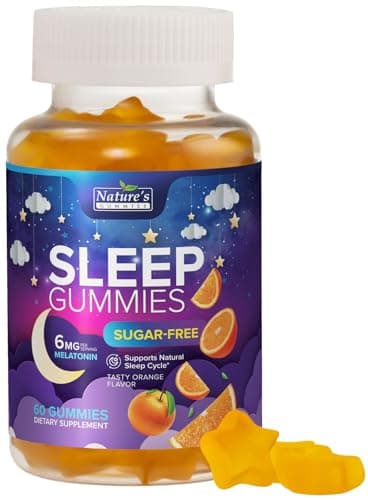Sleep Gummies 6mg - Sugar Free Melatonin Gummy Supplement for Adults, Natural Zero Sugar Sleeping Gummy for Adults & Kids, Tasty Orange Flavored, Vegan, Extra Strength Sleep Support - 60 Count