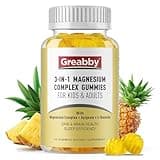 Greabby Triple Magnesium Complex Gummies - 800mg Magnesium Glycinate & Citrate, Apigenin & L-Theanine, for Kids & Adults, Naturally Asleep & Muscle Cramps (60 Count)