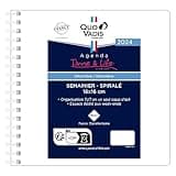 QUOVADIS qv540rech-fr 2024 Edition Quo Vadis Notebook Diary "Time and Life 16 x 16 Refill" (Weekly Vertical, Begins December 2023, Square Size 6 x 16 cm, French Version)