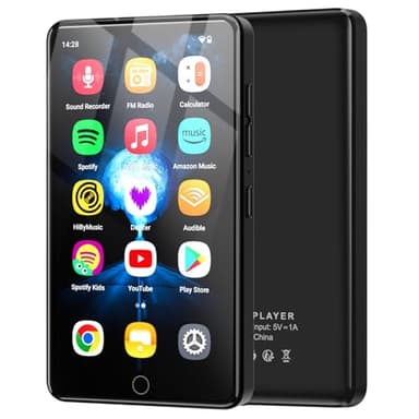 AHENOD 96GB Android 13 MP3 Player with Bluetooth and WiFi, 4.02" IPS HD Touch Screen MP4 Player with Speakers, Music Player for Kids, Android MP3 Player with Spotify, YouTube and Play Store