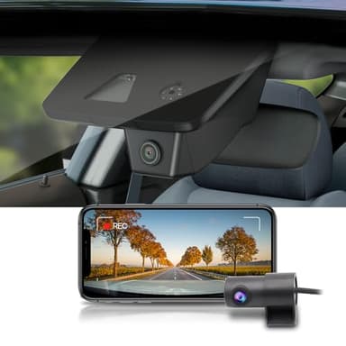 Fitcamx Front 4K+Rear 1080P Dash Cam Adapts for Jeep Grand Cherokee 2018-2021 & SRT (HD2-D7600), OEM Look, 2 Way HD Video, Built-in WiFi & APP, Loop Recording, G-Sensor, Easy to Set, 128GB Card