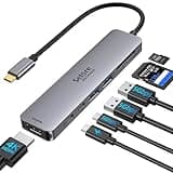 USB C Hub HDMI Adapter for MacBook Pro/Air, 7 in 1 USB C Dongle with HDMI, SD/TF Card Reader, USB C Data Port,100W PD, and 2 USB 3.0 Compatible for MacBook Pro/Air, Dell XPS, Lenovo Thinkpad.
