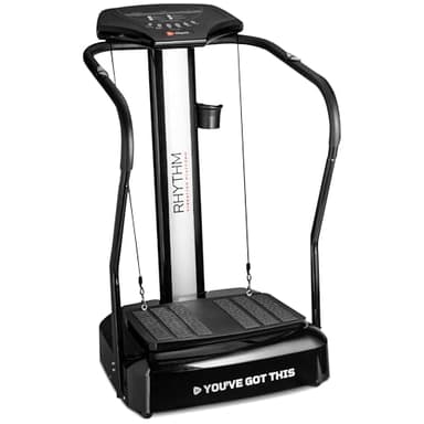 Lifepro Rhythm Vibration Plate Exercise Machine — Whole Body Vibration Platform Machine for Lymphatic Drainage with Handles, 99 Speeds & Heart Rate Monitor — Standing Vibrating Platform for Home Gym