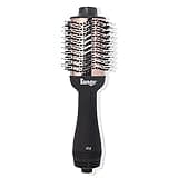 L'ANGE HAIR Le Volume 2-in-1 Titanium Blow Dryer Brush | Hot Air Brush in One with Oval Barrel | Hair Styler for Smooth, Frizz-Free Results for All Hair Types (Black - 75 mm)