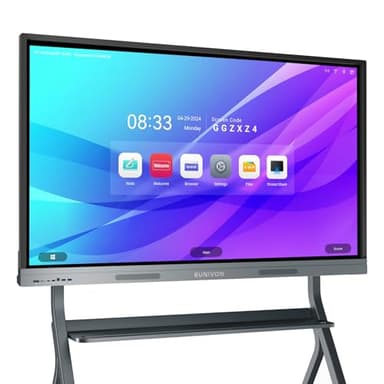 EUNIVON Smart Board, 55'' 4K UHD Smart Whiteboard, 8+128GB Touch Screen Electronic Whiteboard, Interactive Whiteboard for Classroom and Business (Wall Mount Included)