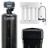 Aquasure 64,000 Grains Whole House Water Filter Bundle with Automatic Digital Metered Control Softener and 75 GPD RO Reverse Osmosis Drinking System | Removes Hardness | Ideal for 4-6+ bathrooms