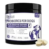 NATURE TARGET Probiotics for Dogs, 6 Billion CFUs, Freeze Dried Dog Probiotics with Prebiotics & Digestive Enzymes, Vitamins, Omega 3, for Gut & Skin & Immune Health, Itch Relief, Reduce Diarrhea, Gas
