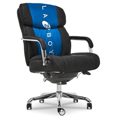La-Z-Boy Sutherland Ergonomic Faux Leather Swivel Computer and Desk Chair, Black (CHR10048A)