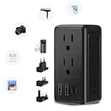 Upgraded 2000W 220V to 110V Voltage Converter US to Europe Travel Adapter for Hair Dryer International Universal Travel Adapter with 2 USB A and 2 USB C Power Converter Adapter Combo