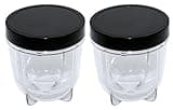 Blendin Replacement Short Cup with Stay Fresh Jar Lid, Compatible with Original Magic Bullet Blender Juicer 250W MB-1001, MB-1001B, MBR-1101, MBR-1701, MBR-1702, MBR-0301 - Small 8oz Cup (2 Pack)