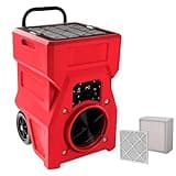 MOUNTO 1000cfm Portable Industrial Air Purifier Negative Air Scrubber - Powerful 1HP Motor, True HEPA Filter, 2-Speed, Handle and wheels 3-Year Warranty (Red)