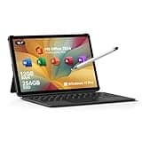 EYY 10.1" 2 in 1 Tablet/Laptop Computer, 12GB RAM+256GB SSD, Windows 11 Tablet Touchscreen with Stylus and Keyboard, Intel M3-8100Y Processor(up to 3.40GHz), WiFi 5, BT 5, HDMI, Dual Camera, Gray