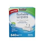 Kirkland Signature Premoistened Flushable Wipes, Fragrance Free, 640-count