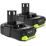 Koedsion 2-Pack 3.0Ah Replacement Batteries for Ryobi 18V Battery P102, P103, P104, P105, P107, P108, P109, Compatible with Ryobi one+ 18V Cordless Power Tools and Charger PCG, P137, P135, P117.