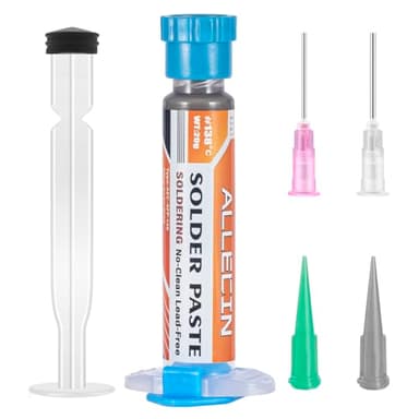 ALLECIN Sn42/Bi58 20g Lead Free Solder Paste 138℃ No Clean Low Temp Solders Pastes for Electronics Sn42% Bi58% Flux for SMD/BGA/SMT/IC/LED/PCB Repair (Pack of 1Pcs)