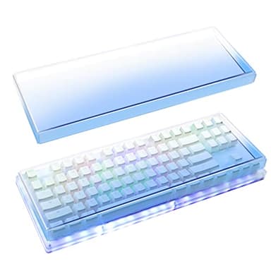 Geekria Tenkeyless Acrylic Keyboard Dust Cover, Cover for TKL 80% Compact 87 Key Computer Mechanical Gaming Keyboard, Compatible with Logitech G713, G715 (Gradient Blue)