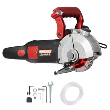 VEVOR Wall Chaser, 4800W Slotting Machine with Laser Guide 6800rpm, Max Groove Depth and Width 2" x 1.5", Concrete Grooving Cutting Machine with 5 Saw Blades and Water Pump