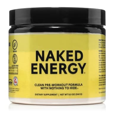NAKED Energy - Pure Pre Workout Powder for Men and Women, Vegan, Unflavored, Healthy Pre Workout - No Added Sweeteners, Colors Or Flavors - 50 Servings