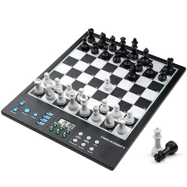 LC2B Advanced Electronic Chess Set with ELO 2200+ Engine & Talking AI Tutor, Comfortable Size Electronic Chess Board Perfect for Chess Lovers, Smart Computer Chess Game Set with Strong Magnet(Black)
