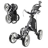 CaddyTek CaddyCruiser One Version 8 Golf Push Cart – 4-Wheel, 1-Click Folding, Lightweight, Compact, Easy to Open & Store