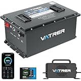 VATRER POWER 48V 105Ah Lithium Golf Cart Battery, Built-in Smart 200A BMS, with Touch Monitor & Mobile APP, 4000+ Cycles Rechargeable LiFePO4 Battery, Max 10.24kW Power Output, Perfect for Golf Carts