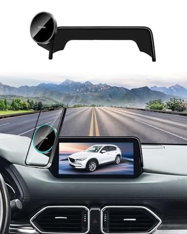 Phone Holder for Mazda CX-5 CX5 2017-2020 Accessories 7-Inch Screen Fixed Clip, Car Magnetic Phone Mount Compatible with MagSafe, Strong Magnets Fast Wireless Charger CX 5 Cell Phone Holder Base