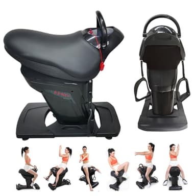 INTBUYING Electric Horse Riding Machine 110V Adjustable Speed Horse Riding Simulator Machine with LCD Display & Safety Switch Abdominal Exercise Health Fitness Equipment for Full-body, Load 265lbs
