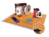 Nuheat nVent Home Radiant Floor Heating Kit 50 Sq Ft 120V with Duo Heat Uncoupling Membrane, AC0056 Home Touchscreen Programmable Thermostat, N1C050 Underfloor Warming Cable,Safe Installation Tools